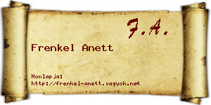 Frenkel Anett névjegykártya