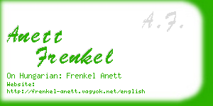 anett frenkel business card